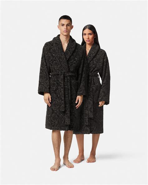 versace terry cloth|Barocco Bathrobe Gray .